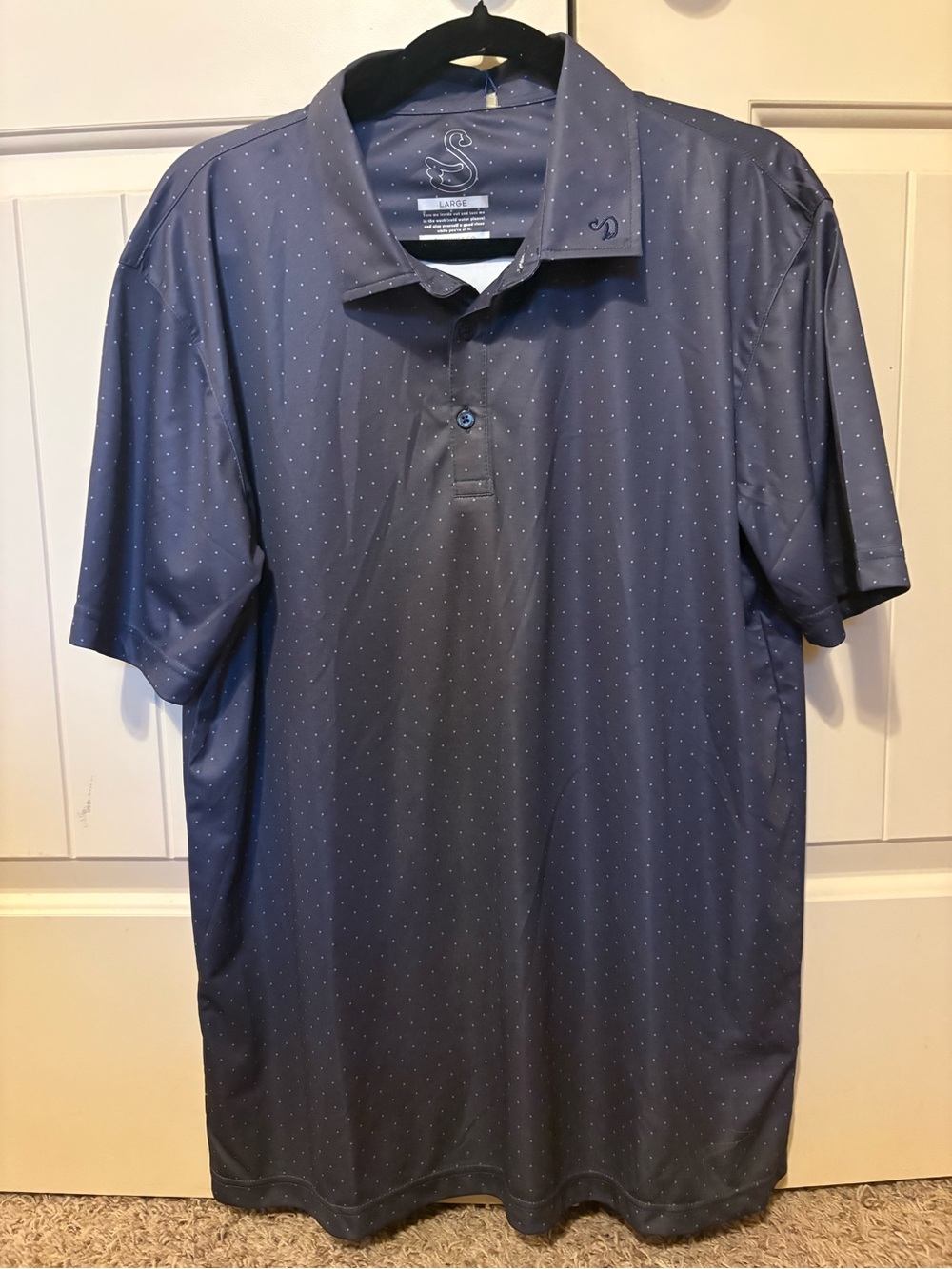 Swannies Golf Apparel Navy Microdot Polo Shirt